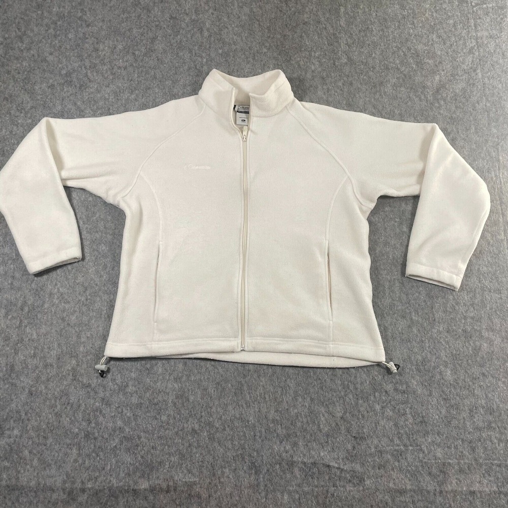 Columbia Sportswear Women's Fleece Jacket Size XL White Full Zipper